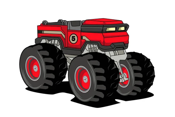 Gran Monstruo Tractor Vector Ilustración — Vector de stock