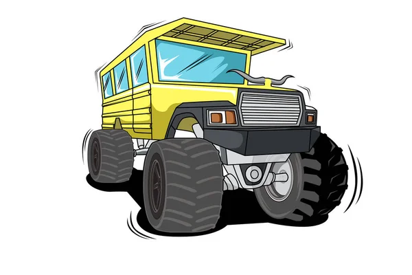 Monstruo Clásico Camión Vector Ilustración — Vector de stock