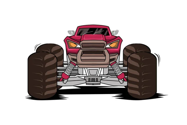 Deriva Monstruo Camión Vector Ilustración — Vector de stock