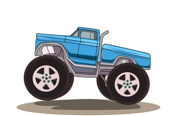 Blue Monster Truck Vector Illustration — Stock Vector