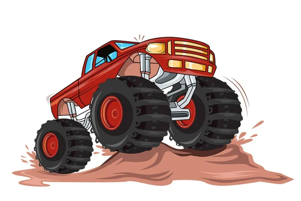 Kırmızı canavar kamyon off-road vektör çizimi
