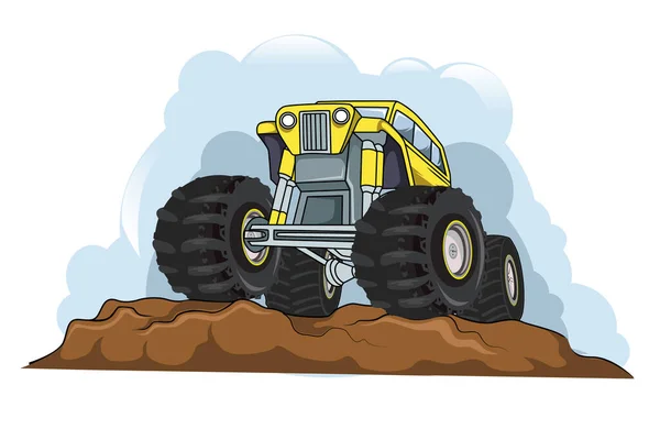 Road Monster Truck Wektor Ilustracji — Wektor stockowy