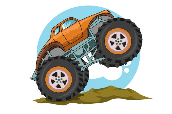 Monster Truck Coche Vector Ilustración — Vector de stock