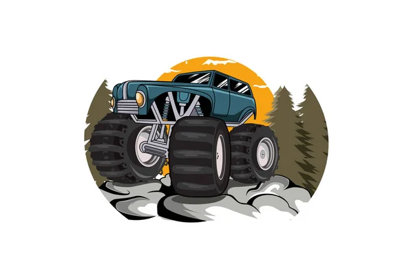 Monster Truck Samochód Wektor Ilustracja — Wektor stockowy