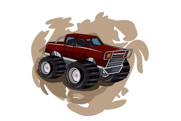 Monster Truck Coche Vector Ilustración — Vector de stock