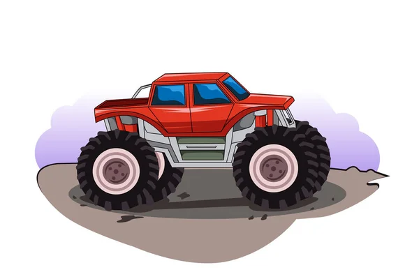Illustration Vectorielle Voiture Camion Monstre — Image vectorielle