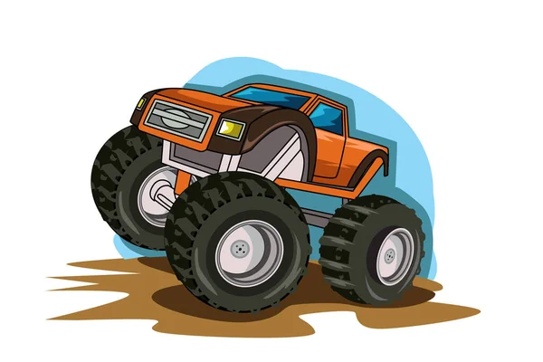 Monstro Caminhão Carro Vetor Ilustração —  Vetores de Stock