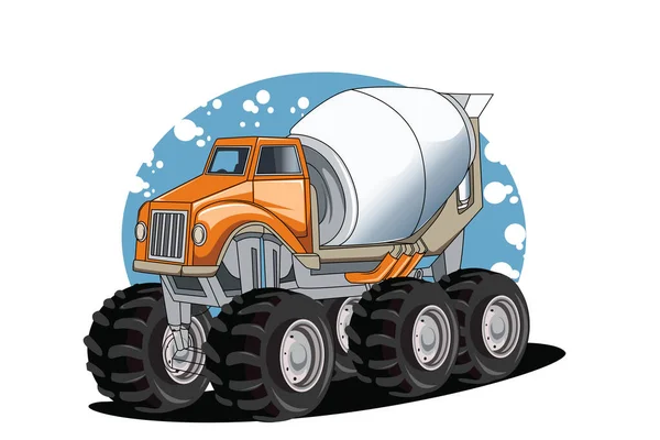 Grande Illustration Vectorielle Camion Construction — Image vectorielle