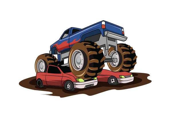 Road Gran Camión Vector Ilustración — Vector de stock
