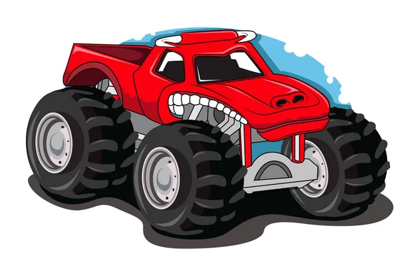 Monstro Caminhão Carro Vetor Ilustração —  Vetores de Stock