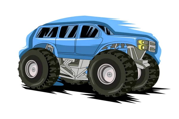 Monster Truck Road Wektor Ilustracji — Wektor stockowy