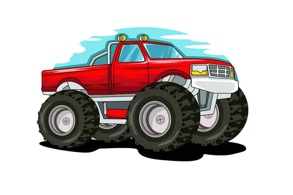 Road Monster Truck Wektor Ilustracji — Wektor stockowy