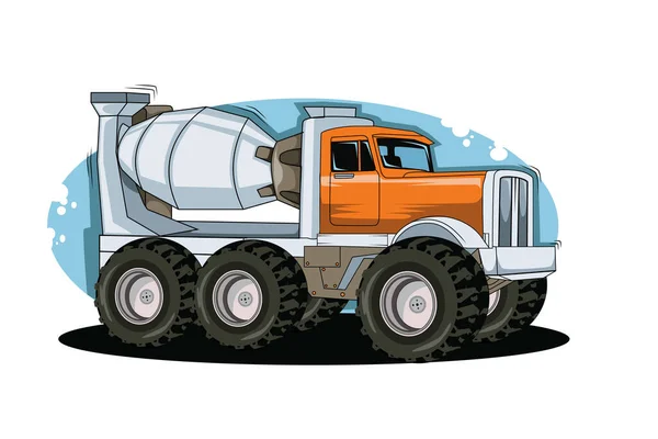 Große Bauwagen Vektor Illustration — Stockvektor
