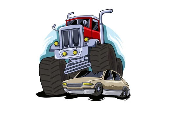 Monster Big Truck Vektor Illustration — Stockvektor