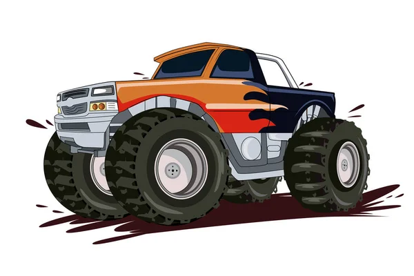 Stor Monster Truck Vektor Illustration — Stock vektor