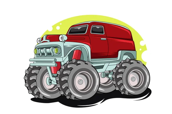 Road Monstruo Camión Vector Ilustración — Archivo Imágenes Vectoriales