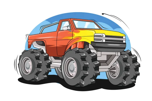 Road Monstro Carro Vetor Ilustração — Vetor de Stock
