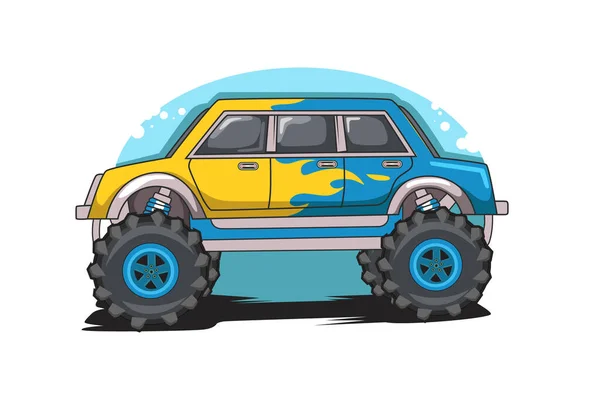 Monster Caminhão Road Ilustração Vetorial — Vetor de Stock