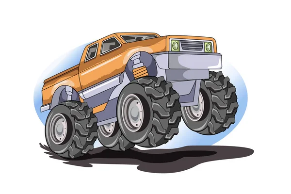 Monster Truck Fuera Carretera Vector Ilustración — Archivo Imágenes Vectoriales