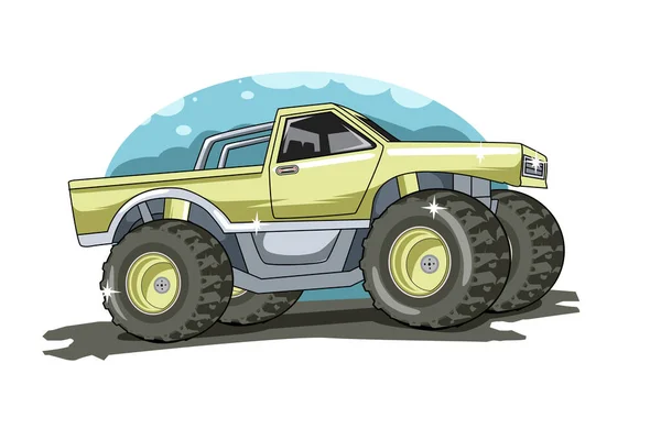 Monster Truck Fuera Carretera Vector Ilustración — Archivo Imágenes Vectoriales