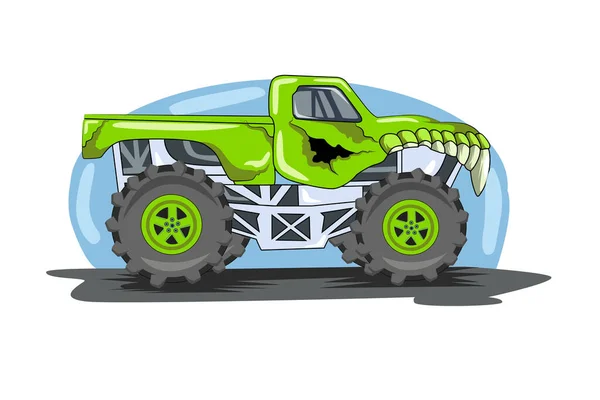 Monster Truck Character Vector Illustration — Stock Vector