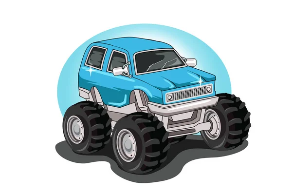 Klassieke Monster Truck Vector Illustratie — Stockvector