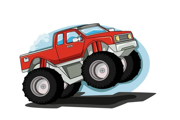 Gran Monstruo Camión Vector Ilustración — Archivo Imágenes Vectoriales
