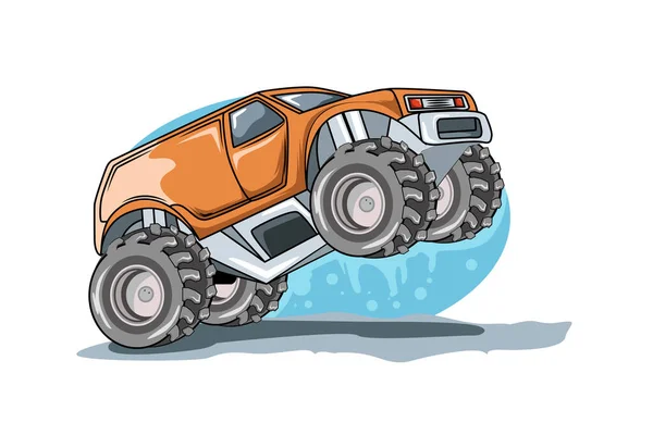 Monstruo Camión Vehículo Vector Ilustración — Vector de stock