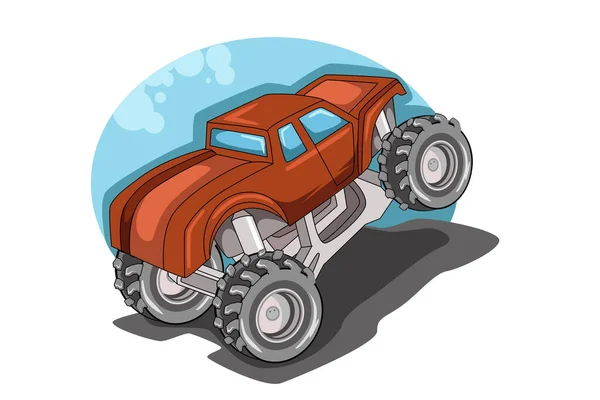 Monster Truck Fuera Carretera Vector Ilustración — Vector de stock