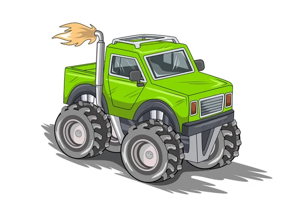 Road Monstruo Coche Vector Ilustración — Vector de stock