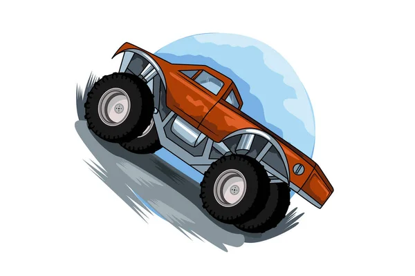 Illustration Vectorielle Voiture Camion Monstre — Image vectorielle
