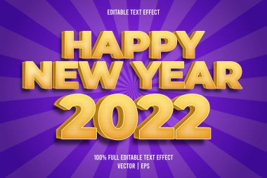 Mutlu yıllar 2022 Düzenlenebilir metin efekti komik tarzı