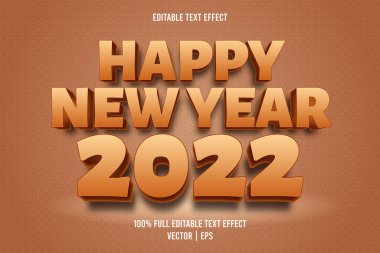 Mutlu yıllar 2022 Düzenlenebilir metin efekti