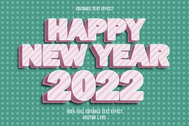 Mutlu yıllar 2022 Düzenlenebilir metin efekti