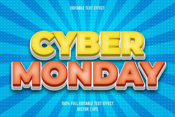 Cyber Montag Editierbare Text Effekt Comic Stil — Stockvektor