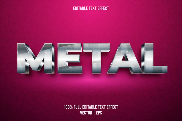 Métal Effet Texte Modifiable Style Métallique — Image vectorielle