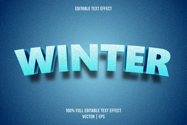 stock vector Winter editable text effect cartoon style