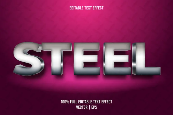 Stahl Editierbaren Text Effekt Metallischen Stil — Stockvektor