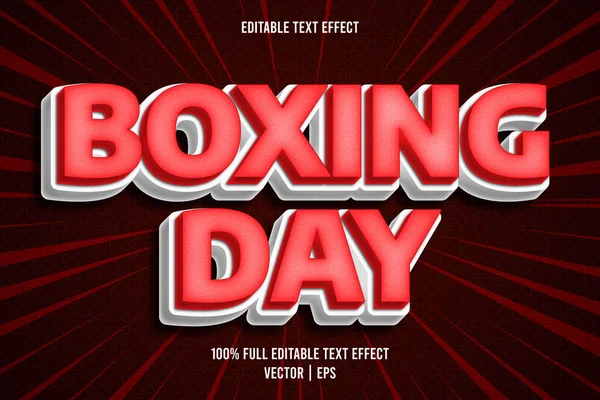 Boxeo Día Editable Efecto Texto Estilo Cómico — Vector de stock