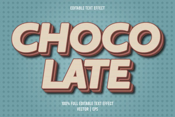 Estilo Dibujos Animados Efecto Texto Editable Chocolate — Vector de stock