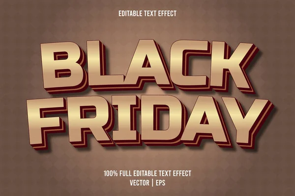 Black Friday Editable Text Effect Cartoon Style — Stock Vector