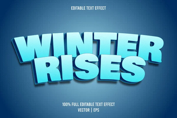 Winter Erhöht Editierbaren Text Effekt Cartoon Stil — Stockvektor
