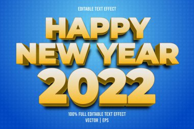 Mutlu yıllar 2022 Düzenlenebilir metin efekti