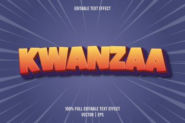 Kwanzaa düzenlenebilir metin efekti kabartmalı çizgi film biçimi