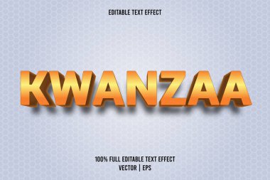 Kwanzaa düzenlenebilir metin efekti kabartmalı çizgi film biçimi