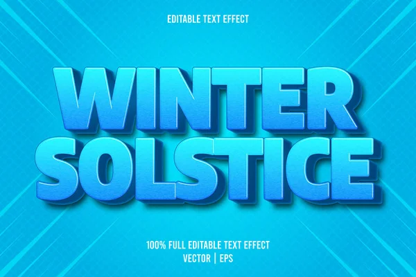 stock vector Winter solstice editable text effect embossed cartoon style