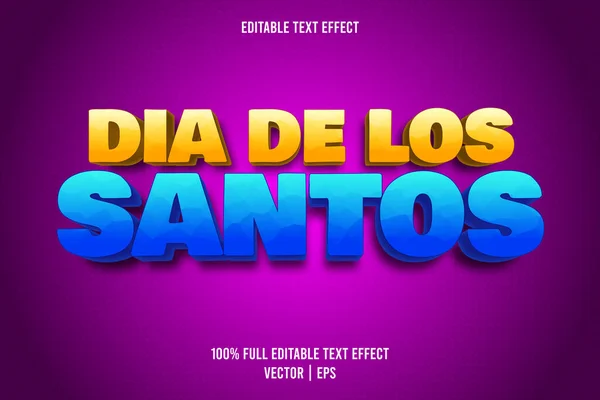 Dia Los Santos Επεξεργάσιμο Εφέ Κειμένου Ανάγλυφο Στυλ Κινουμένων Σχεδίων — Διανυσματικό Αρχείο