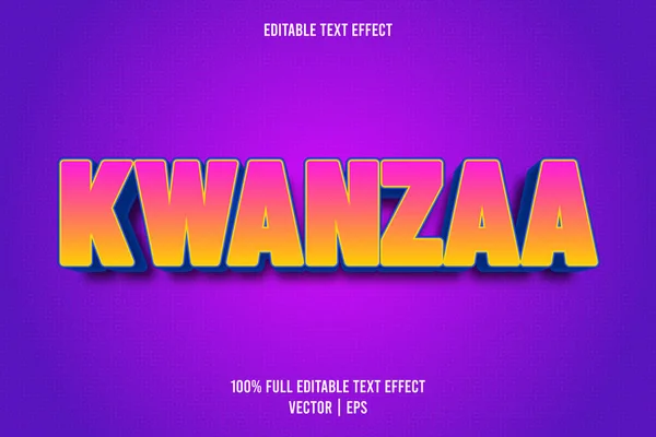 Kwanzaa Editable Text Effect Exposed Retro Style — 스톡 벡터