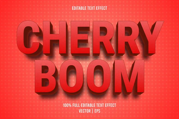 Cherry Boom Éditable Style Bande Dessinée Effet Texte — Image vectorielle