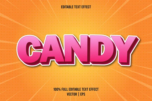 Candy Éditable Style Bande Dessinée Effet Texte — Image vectorielle